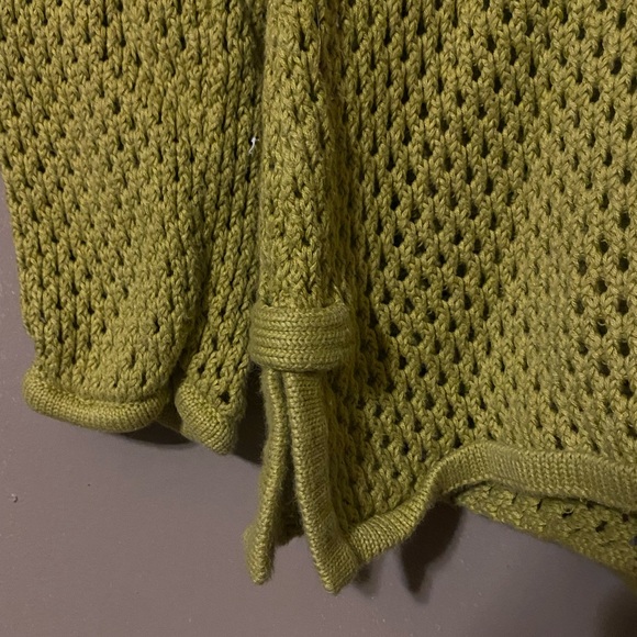 chicos lime green long sleeve crochet / knit top - size 1 - slime color - cotton - Picture 2 of 7